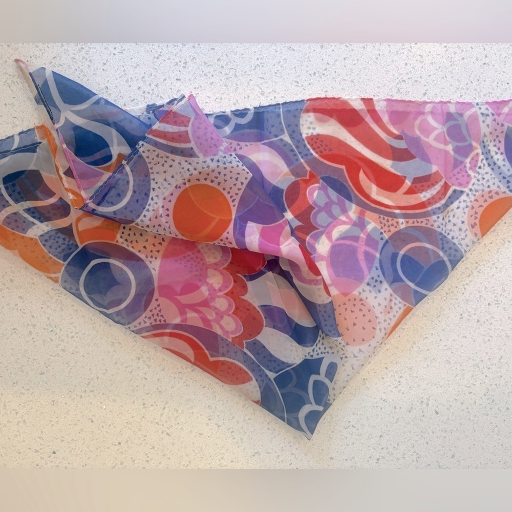 Vintage Abstract Sheer Mod Scarfβ Perfect for Halloween - Picture 3 of 7